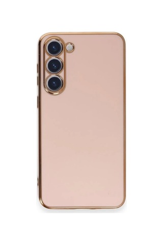 Samsung Galaxy S23 Plus Kılıf Volet Silikon - Pembe Altın