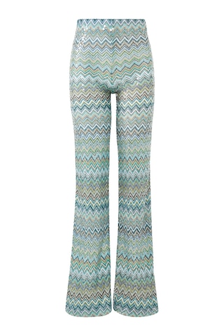 Missoni Zigzag Desenli Rahat Pantolon Yeşil Çoklu