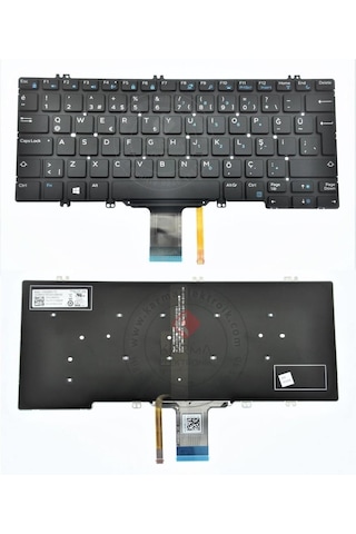 Dell Uyumlu Latitude 7380, 7389, 7390 Notebook Klavye (Siyah TR) IŞIKLI