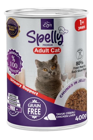 Spelly Tavuk Ciğerli Yetişkin Kedi Maması Konserve 12 x 400 G