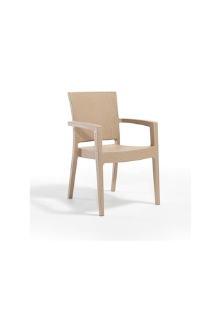 2 Ada Rattan Koltuk, Bahçe Sandalyesi, Krem Diğer