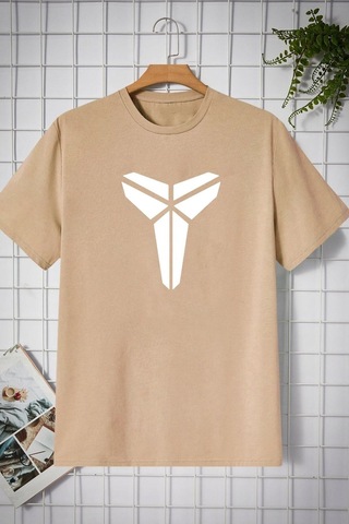 Flood Of Style Unisex Kobe Baskılı T-shirt Bej