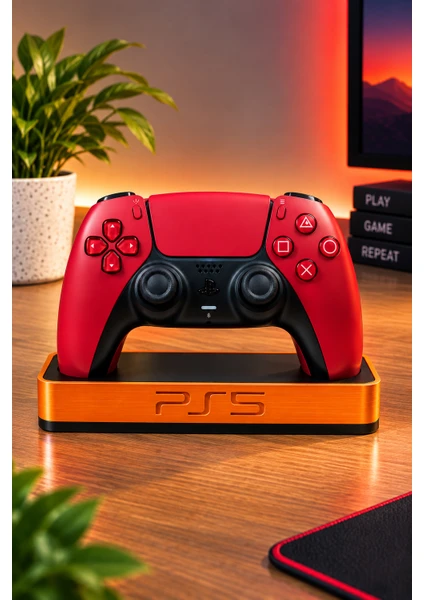 Veriqo 3d Ps5 Dualsense Uyumlu Oyun Kolu Standı Gamepad Tutucu Masaüstü Controller Standı Turuncu