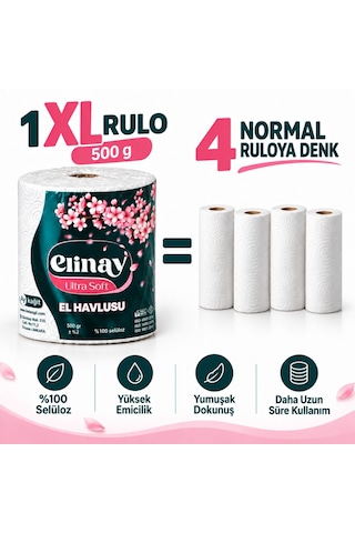 Ultra Soft Xl El Havlusu %100 Selüloz 500 G X 6 Adet
