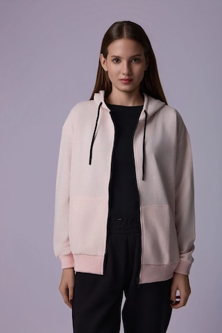 Defys Defy S Kadın Oversize Kapüşonlu Fermuarlı Cepli Sweatshirt Pembe Melanj - 527346818 Pembe Melanj