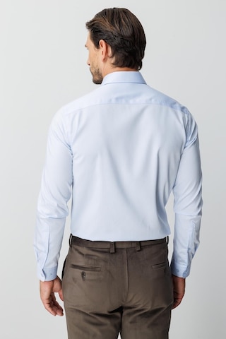 Igs Mavi Slim Fit Dar Kalıp Klasik Yaka Düz Uzun Kollu Cepsiz %100 Pamuk Non Iron Ütü İstemeyen Gömlek -23967