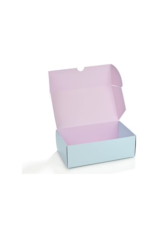 Kurabiye Kutusu Pembe-mavi 21 X 12 Cm 100 Adet