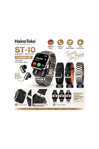 Haino Teko ST-10 Buds Kulaklıklı Akıllı Saat (İthalatçı Garantili)