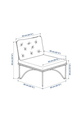 Ikea Jutholmen Tekli Bahçe Koltuğu, Koyu Gri, Oturma/sırt Minderi