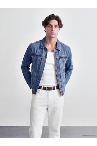 Lcw Jeans İndigo Regular Fit Erkek Jean Ceket