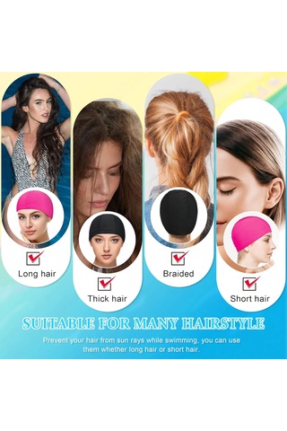 2 Parça Elastik Yüzme Boneleri Rahat Kumaş Yüzme Boneleri Lightwe Siyah - Kırmızı