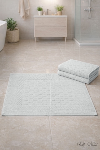 3 Lü Banyo Ayak Havlusu Seti %100 Pamuk Damatouch Gri