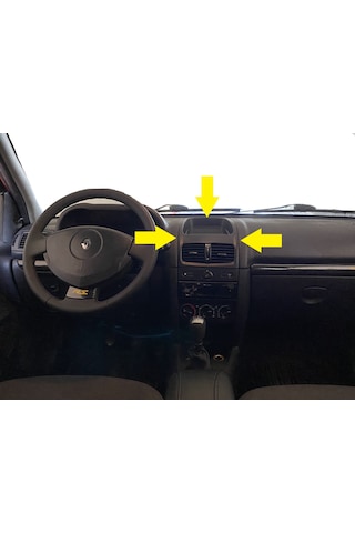 Renault Clio 2 Orta Havalandırma Çerçevesi Üst Cep 2004-2009 Enjeksiyon Üretim Siyah