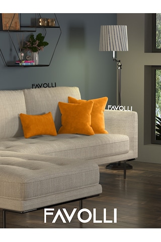 Br Favolli Kadife Dokulu Mandalina Turuncusu Kırlent Kılıfı Dream Serisi Punch Için Uygun Gizli Fermuar Mandalina Turuncusu