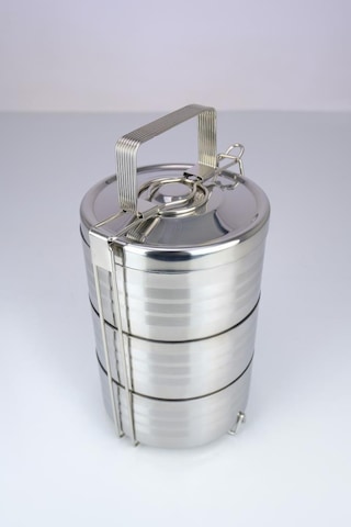 Digithome 3 Lü Çelik Hazneli Yemek Taşıma Saklama Ve Sefer Tası İş Ofis Okul İçin Gri - Yk1091 C320.025