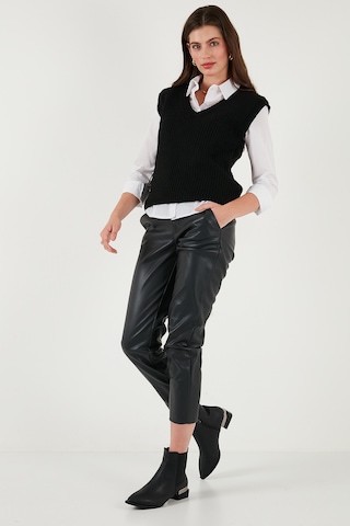 Lela V Yaka Örme Triko Bayan Süveter 4616105Y Siyah