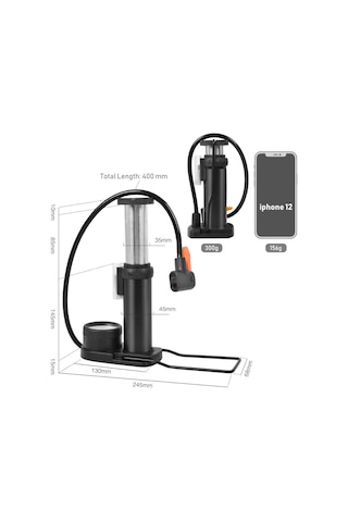 Xbyc 9022 Göstergeli Mini El Ve Ayak Şişirmeli Bisiklet Pompası Yüksek Basınçlı Pompa