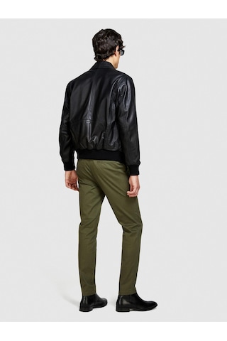 Sisley Streç Pamuklu Kemer Delikli Slim Fit Denim Chino Pantolon Erkek Lacivert Pantolon - 324p4hjtsf03n