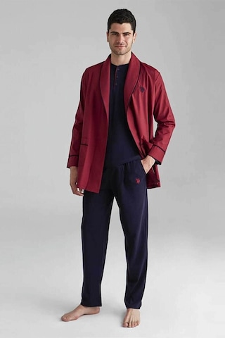 U.s. Polo Assn. 12000 Erkek 5'li Çeyizlik Ropdöşambır Set-bordo Bordo