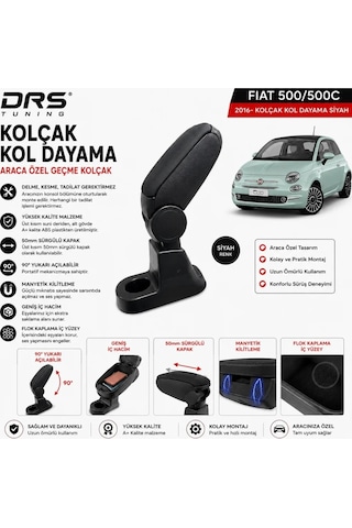Fiat 500 / 500c 2016 - Kolçak Kol Dayama Siyah