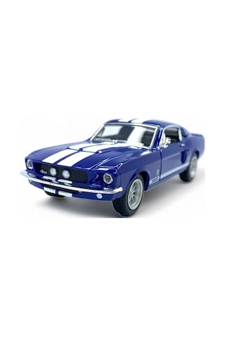 1967 Ford Shelby Gt-500 Model Araba 1,36 Ölçek Lisanslı Çek Bırak Araba Kapı Aç Kapa Mavi
