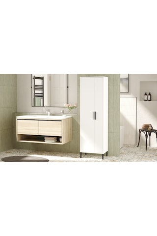 Robin Home Carmen Çok Amaçlı Dolap Vileda Banyo Dolabı Beyaz