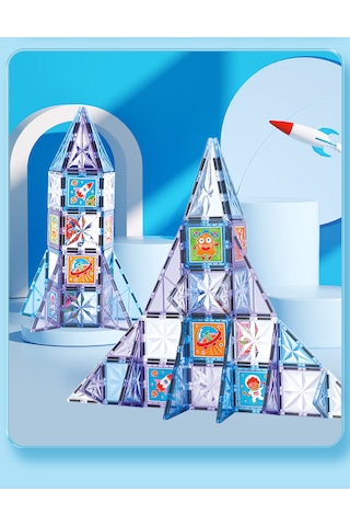 Magnepaint 58 Parçalı Premium Manyetik Oyuncak/bloklar Seti Boya