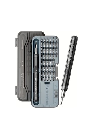 Honeybeeshop 46 İn 1 Siyah Mini Usb Şarj Edilebilir Lityum Pil Yüksek Torklu Elektrikli Tornavida Seti Ev Tamir Bilgisayar Telefon İçin