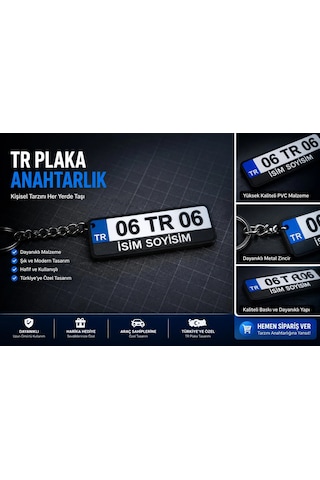 3d Anahtarlık Kişiye Özel Plaka Qtop Q-0965