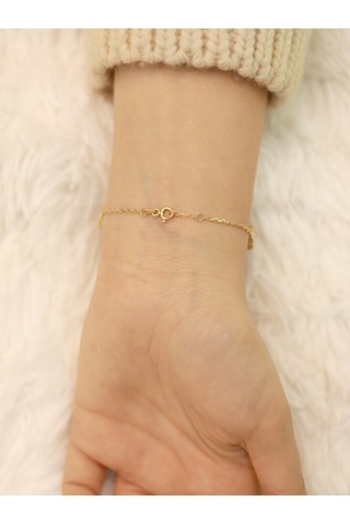 14 Ayar Altın 5'li Siyah Yonca Bileklik Altın