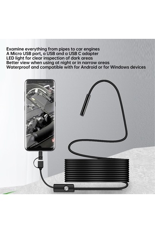 Suofeng 5.5mm Usb Type-c Endoskop Kamerası - 5m Sabit Kablolu, Led Işıklı, Ip67 Su Geçirmez, Android/windows Uyumlu, Otomobil Ve Ev İçin