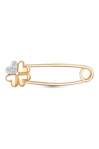 Aquamarıne Gümüş Shirt Iğnesi Yonca 925 Ayar Yaldız Kaplama 256252021 Altın Rengi