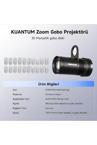 Photoolex Quantum Zoom Gobo Projektör Iıı Işık Efekti Aparatı - Ph-314-pl