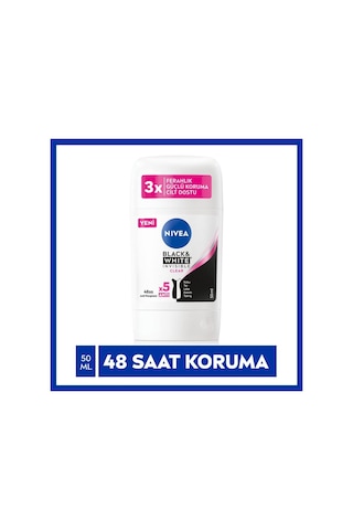 Nivea Black&White Invisible Clear Kadın Stick Deodorant 50 ML