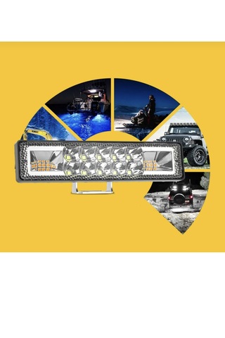 Point Off Road 12-24v Oto Gündüz Led Bar 6 Inç 16 Led 48 W Sarı Renk Ikaz Flash Mod Sis Farı 1