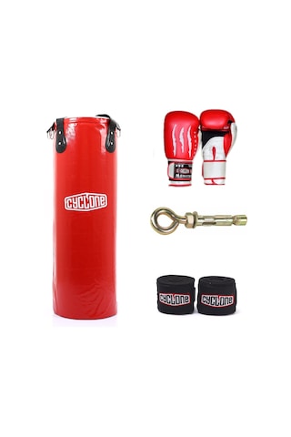 Cyclone 80x30 Boks Seti Dolu Kum Torbası Eldiven Ve Bandajı 10 Oz Çok Renkli
