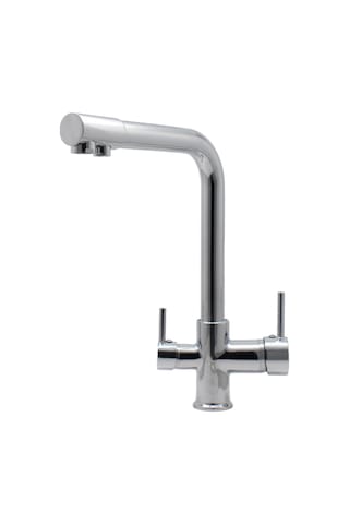 Kustar 3 Yollu Arıtma Çıkışlı Mutfak Eviye Bataryası Krom