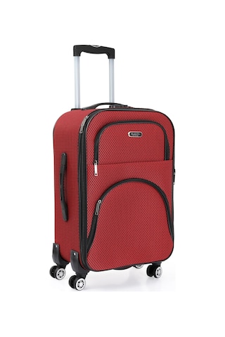 Oleets 8 Tekerli Su Geçirmez Kumaş Orta Boy Valiz Bordo