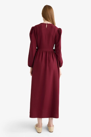 Defacto Regular Fit Bisiklet Yaka Aerobin Uzun Kollu Maxi Elbise E5261ax25aubr115 Bordo