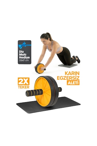 Fitness Karın Egzersiz Aleti Ab Roller 2x Tekerlekli Mekik Ev Spor İncelme Kas Yapma Aleti S309