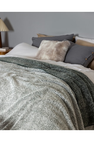 Nord Çift Kişilik Sherpa Battaniye - Haki Çok Renkli