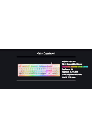 North Paladin Mekanik Hisli Türkçe RGB Gaming Klavye