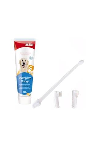 Bioline Portakal Aromalı Köpek Ağız Bakım Seti 100 G