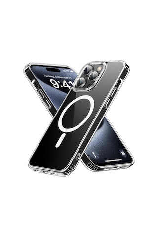 İphone 12 Pro Uyumlu Esnek Plastik Magsafe Wireless Şarj Özellikli Şeffaf Kılıf
