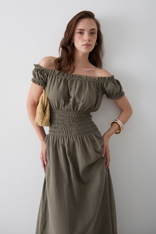 Çağla Büzgülü Elbise - 2002 Çağla