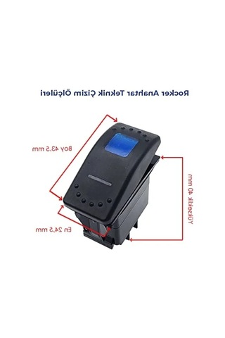 Su Geçirmez Led Işıklı 5 Pin On/off Anahtar Düğmesi
