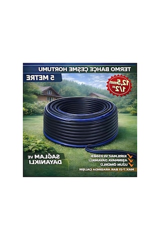 5 Metre Uzunlu 3 Katlı Dayanıklı Bahçe Hortumu, 12.5 Mm Çapında Su Sulama