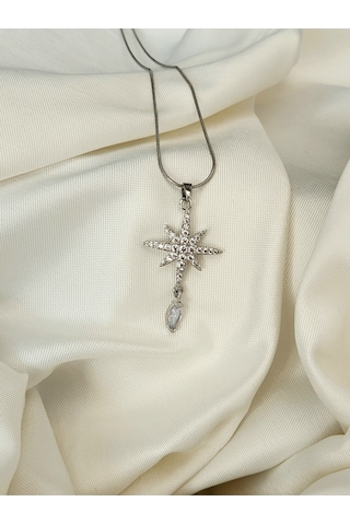 Kuzey Kutup Yıldızı Figürlü Silver Gümüş Renkli Kolye