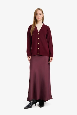 Defacto Relax Fit V Yaka Hırka E6134ax25aubr459 Bordo
