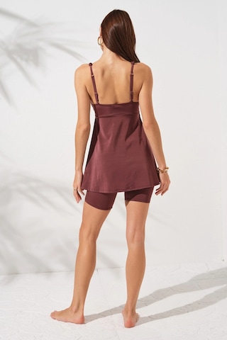 Pierre Cardin Lisa Şortlu V Yaka Tankini Toffee 231500